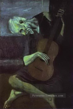 Le Vieux Guitariste 1903 cubistes Peinture à l'huile